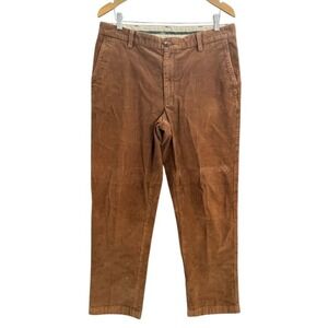 LL Bean Classic Fit Corduroy Pants Mens 35x32 Brown Cotton Stretch ID502835